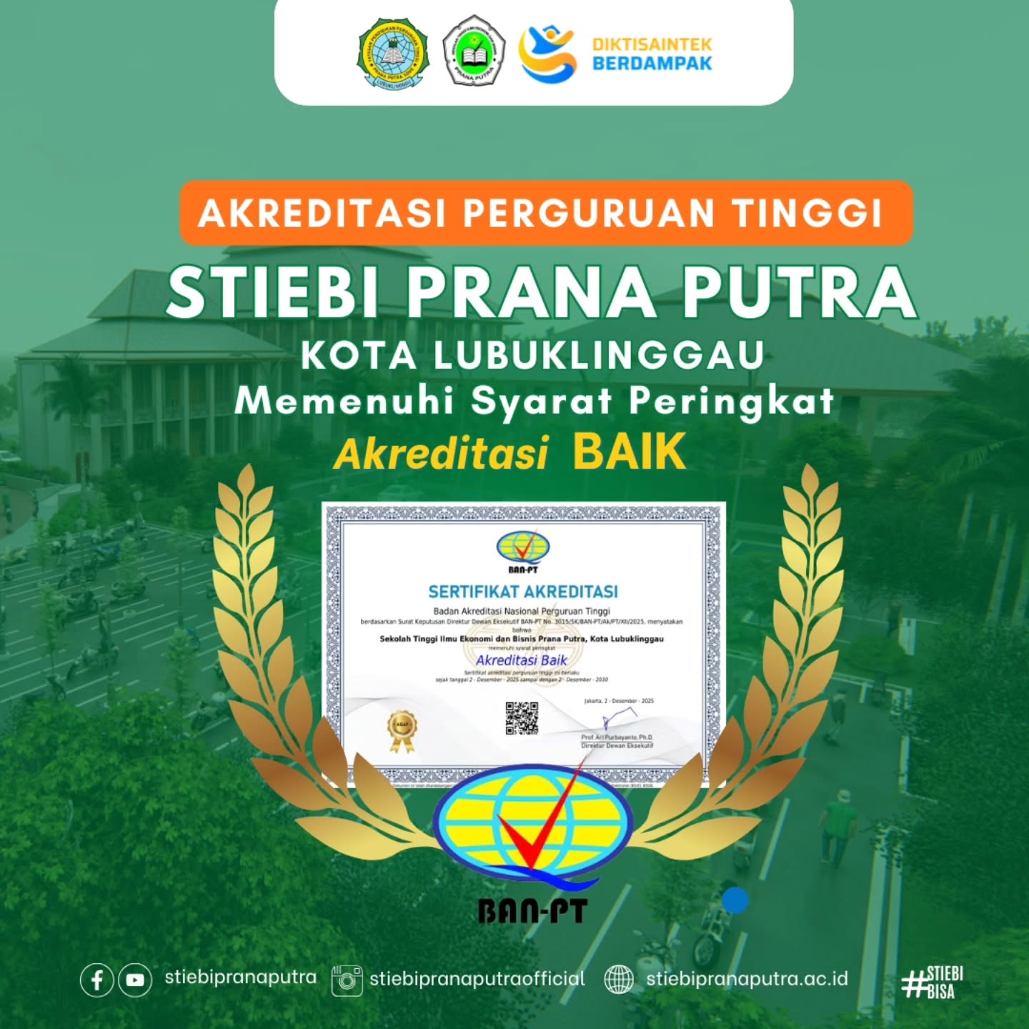 Akreditasi STIEBI Prana Putra 
